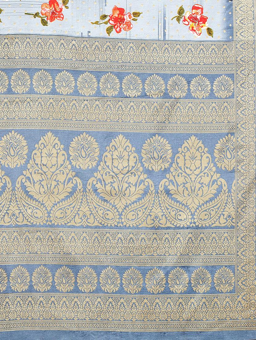 floral mysore silk saree with blouse - 18656414 - Standard Image - 4