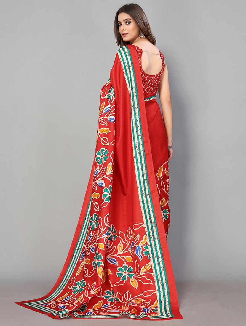floral mysore silk saree with blouse - 18656430 - Standard Image - 1