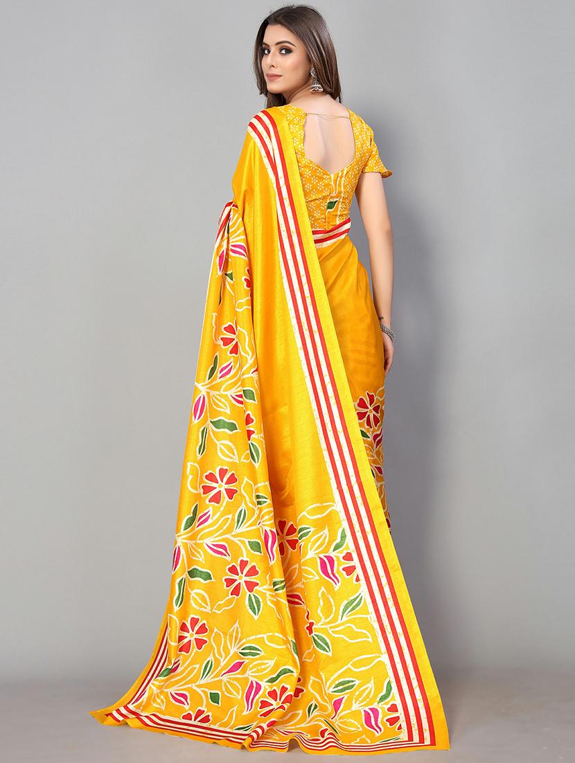 floral mysore silk saree with blouse - 18656431 - Standard Image - 1