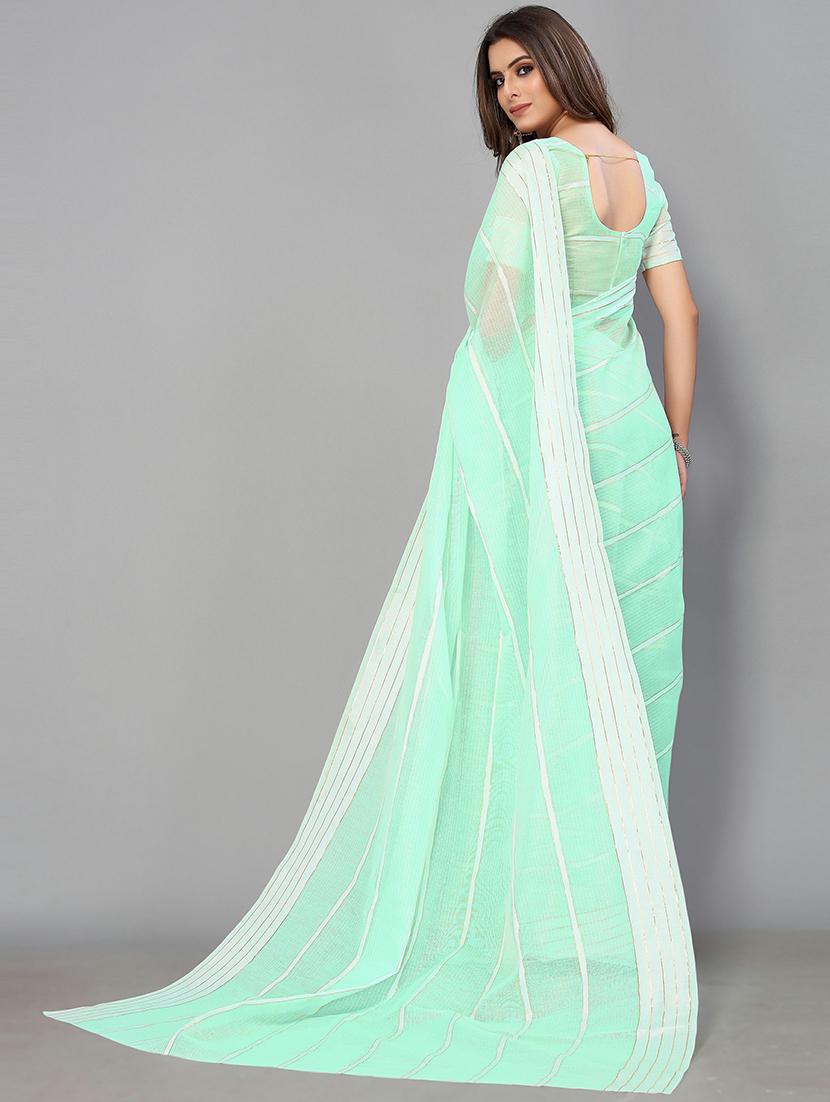 striped handloom saree with blouse - 18656437 - Standard Image - 1