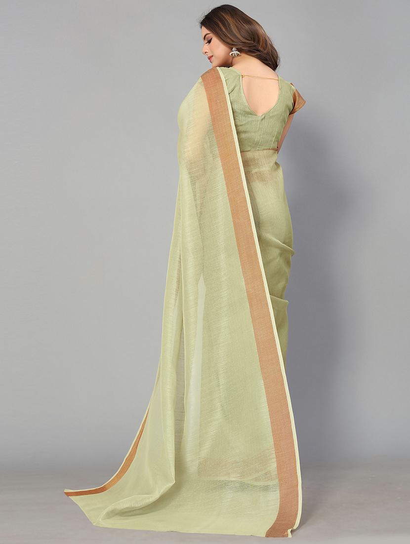 solid handloom saree with blouse - 18656455 - Standard Image - 1