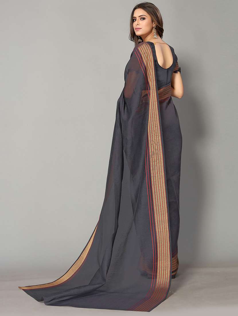 solid handloom saree with blouse - 18656477 -  Standard Image - 1