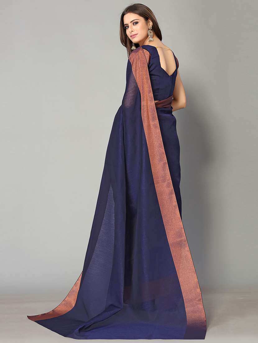 solid handloom saree with blouse - 18656514 -  Standard Image - 1