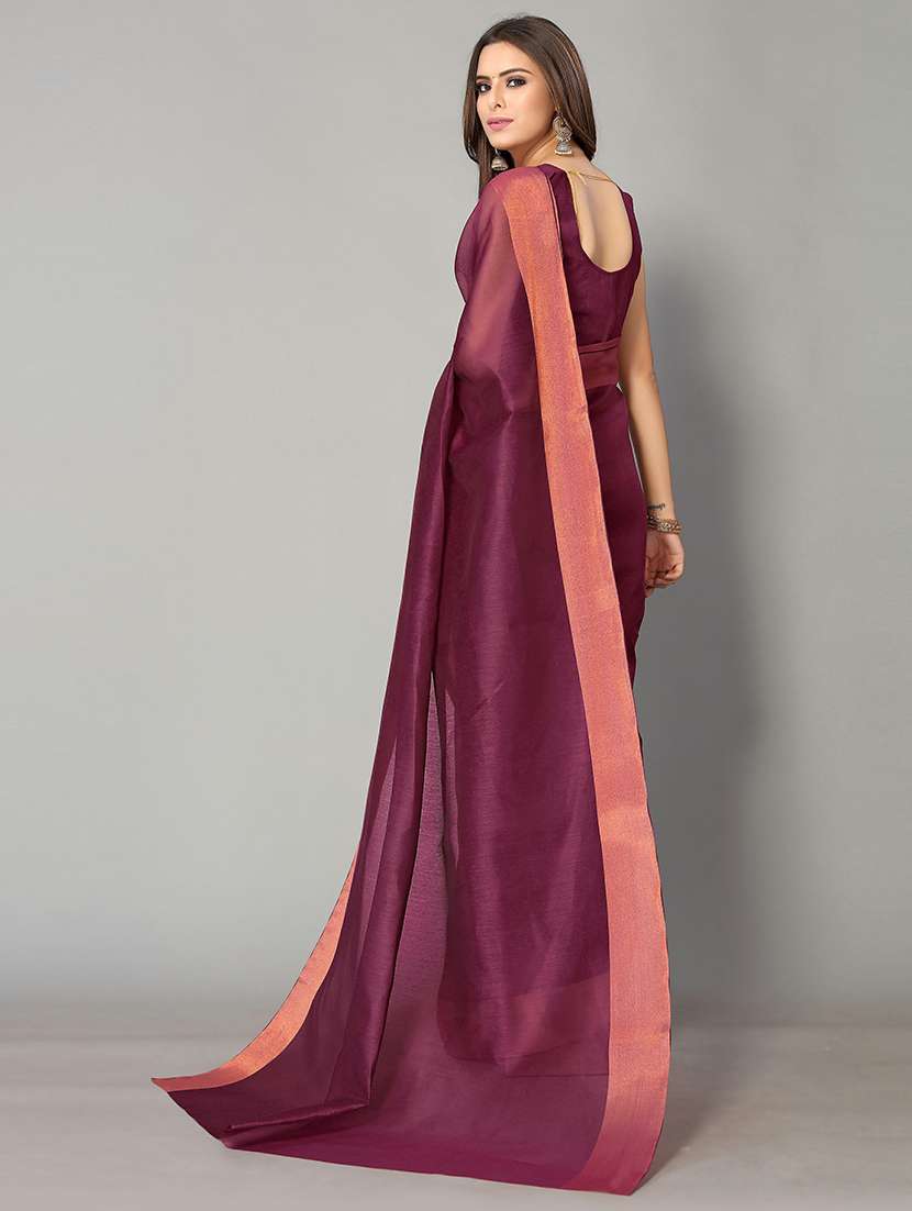 solid handloom saree with blouse - 18656520 -  Standard Image - 1