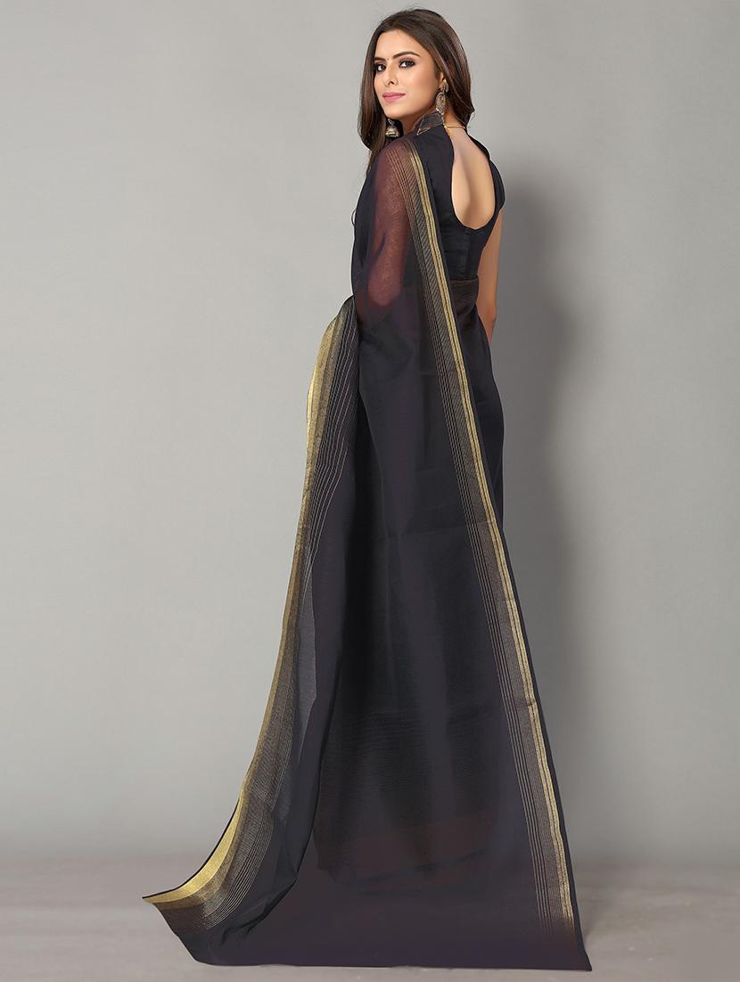 solid handloom saree with blouse - 18656522 - Standard Image - 1