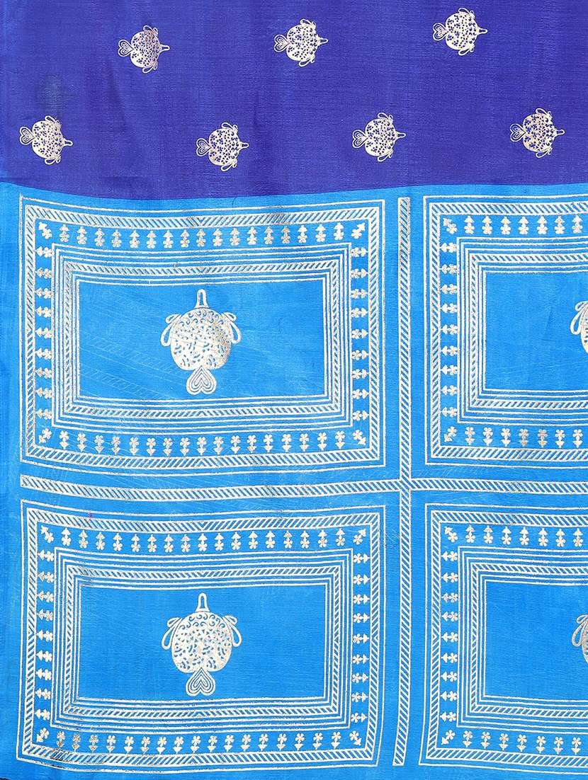 foil print floral saree with blouse - 18656544 -  Standard Image - 4