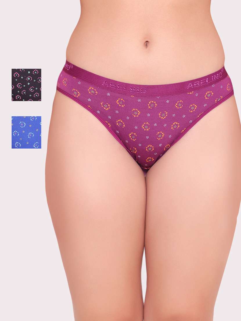 pack of 3 printed hipster panty