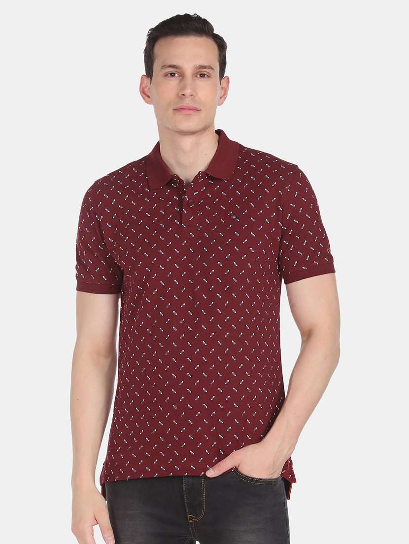 mens printed polo t-shirt