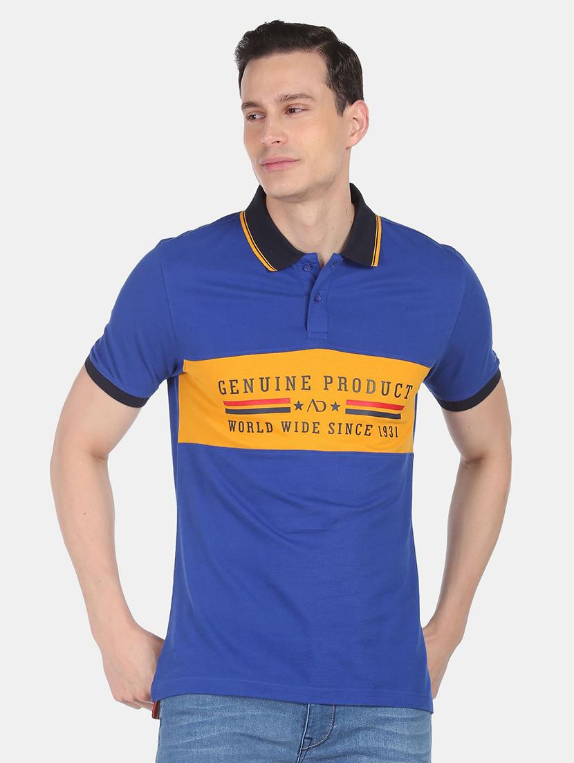 mens color block polo t-shirt - 18657009 - Zoom Image - 0