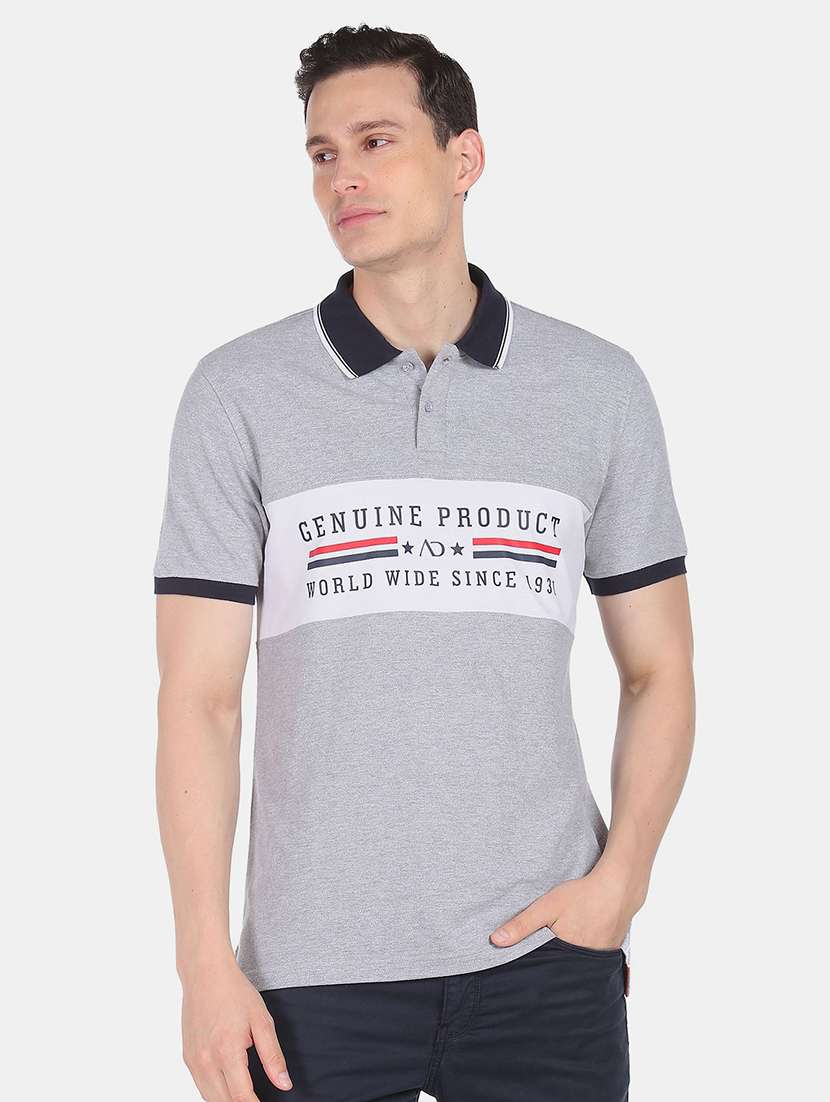 mens color block polo t-shirt