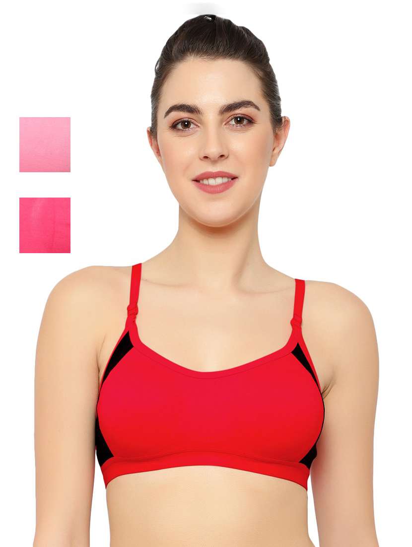 pack of 3 solid sports bra