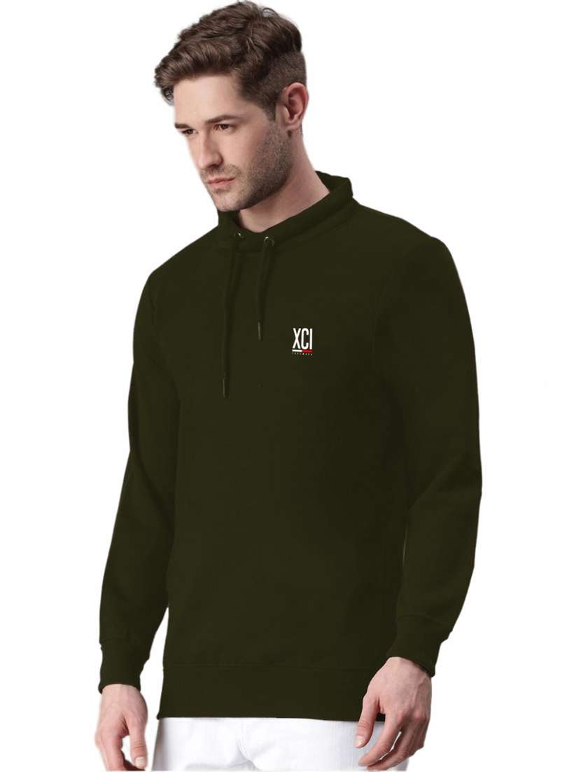 drawstring neck chest print sweatshirt - 18658812 -  Standard Image - 1