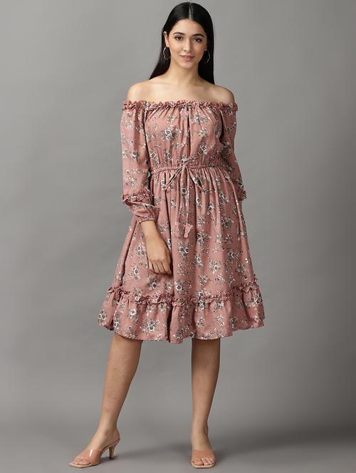 women printed off shoulder dress - 18658928 -  Standard Image - 0