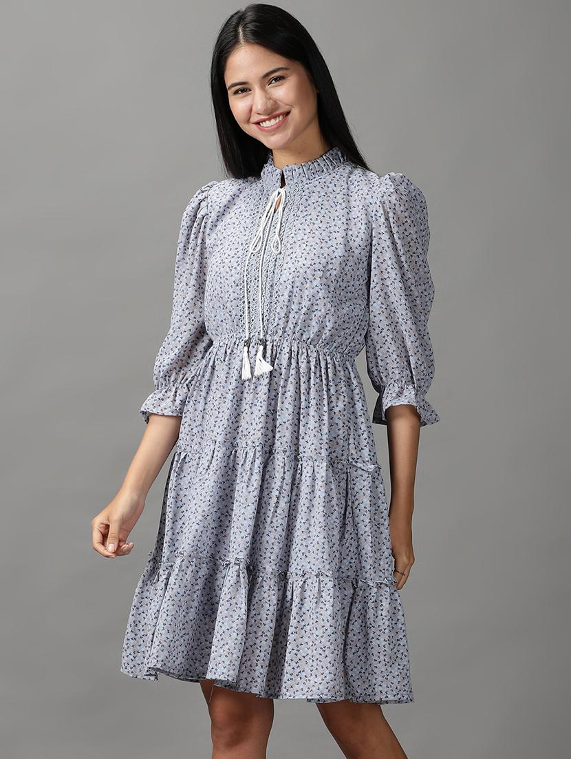 women's tiered dress printed dress - 18658930 -  Standard Image - 1