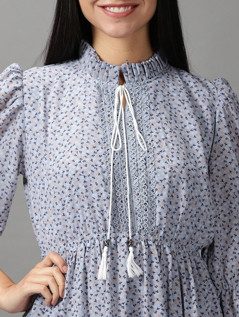 women's tiered dress printed dress - 18658930 - Standard Image - 4