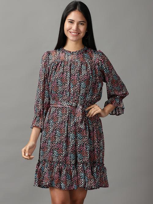 women's tiered dress printed dress - 18658933 -  Standard Image - 0