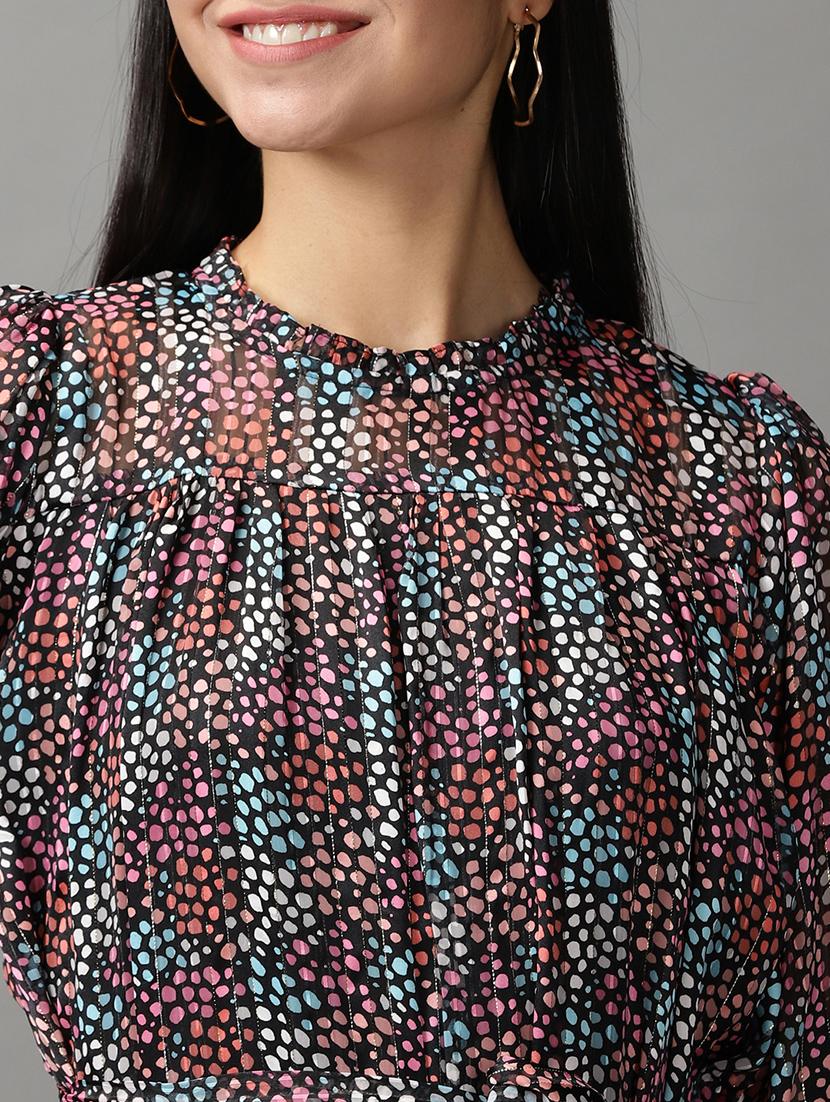 women's tiered dress printed dress - 18658933 - Standard Image - 4