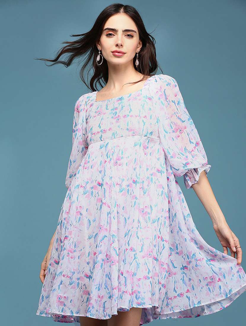 women's fit & flare floral dress - 18658951 - Standard Image - 1