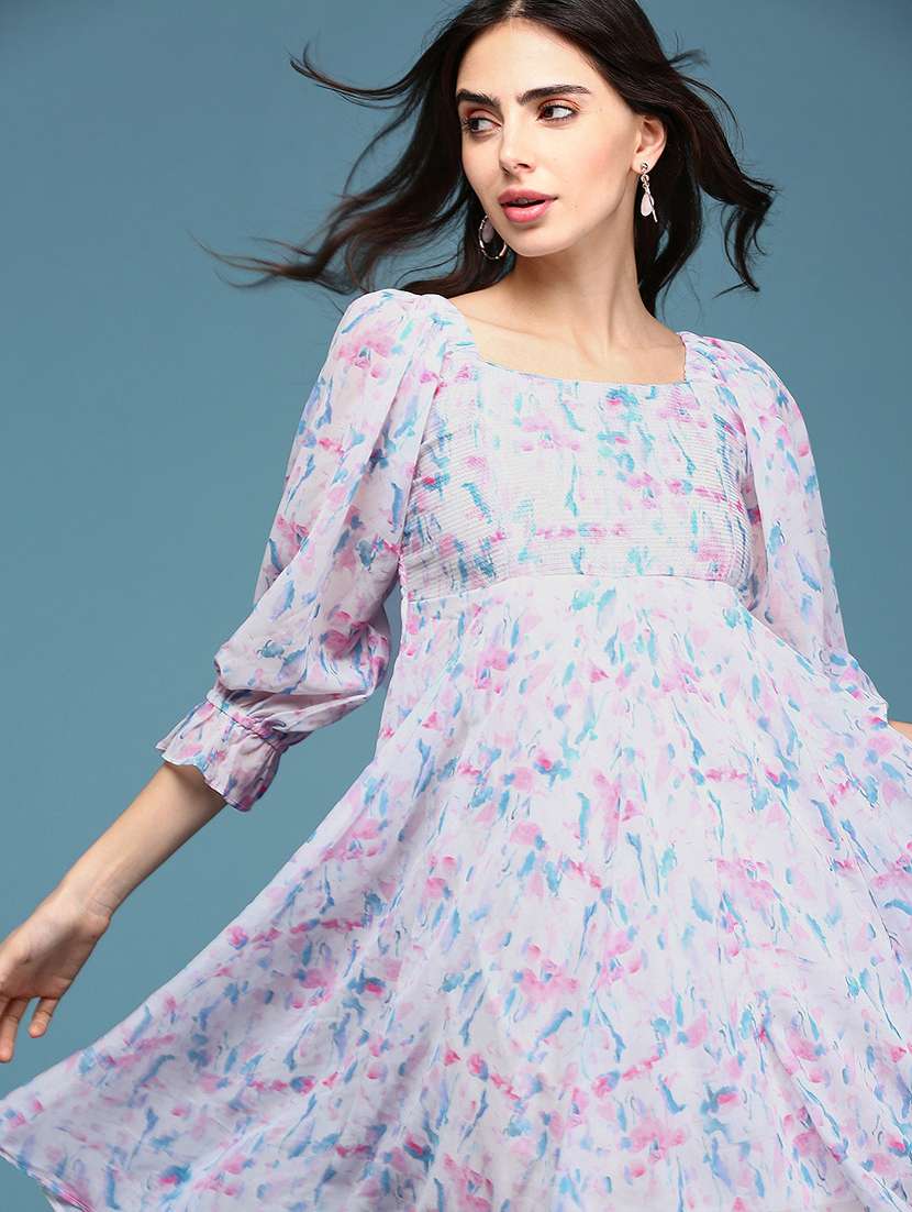 women's fit & flare floral dress - 18658951 - Standard Image - 4