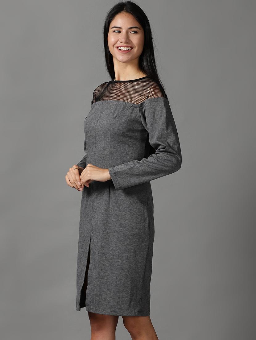 women's sheath self design dress - 18658978 - Standard Image - 1