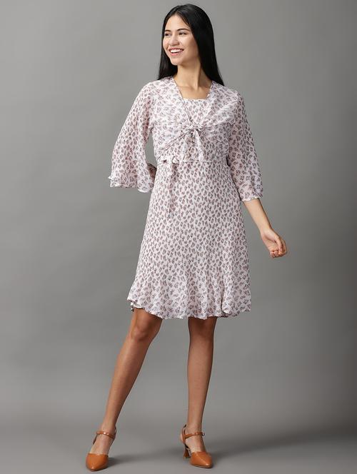 women's layered micro print dress - 18658985 -  Standard Image - 0