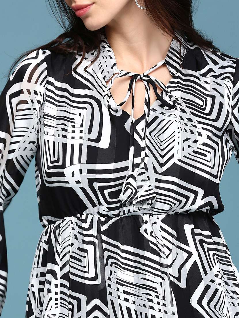 women's tiered dress geometric dress - 18658991 - Standard Image - 6