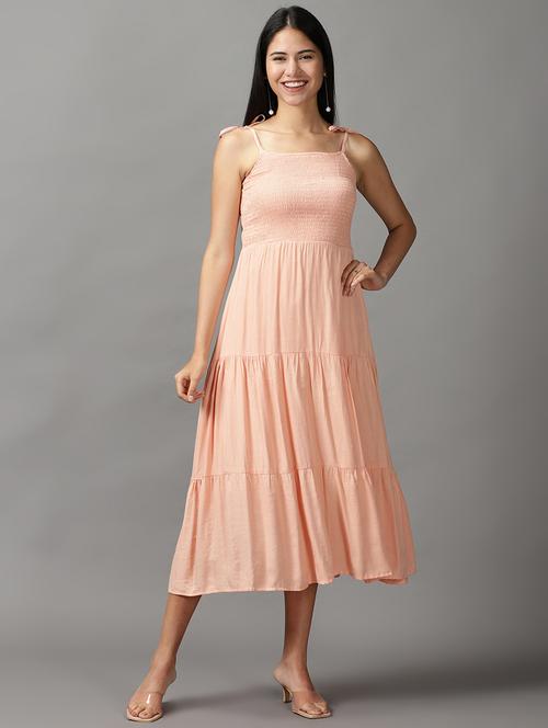 women's tiered dress solid dress - 18659045 - Standard Image - 0
