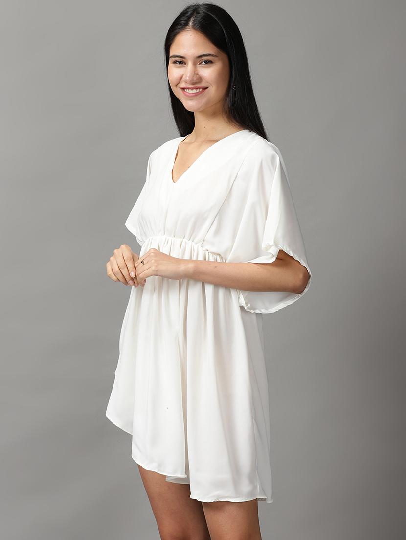 women's asymmetric solid dress - 18659048 -  Standard Image - 1