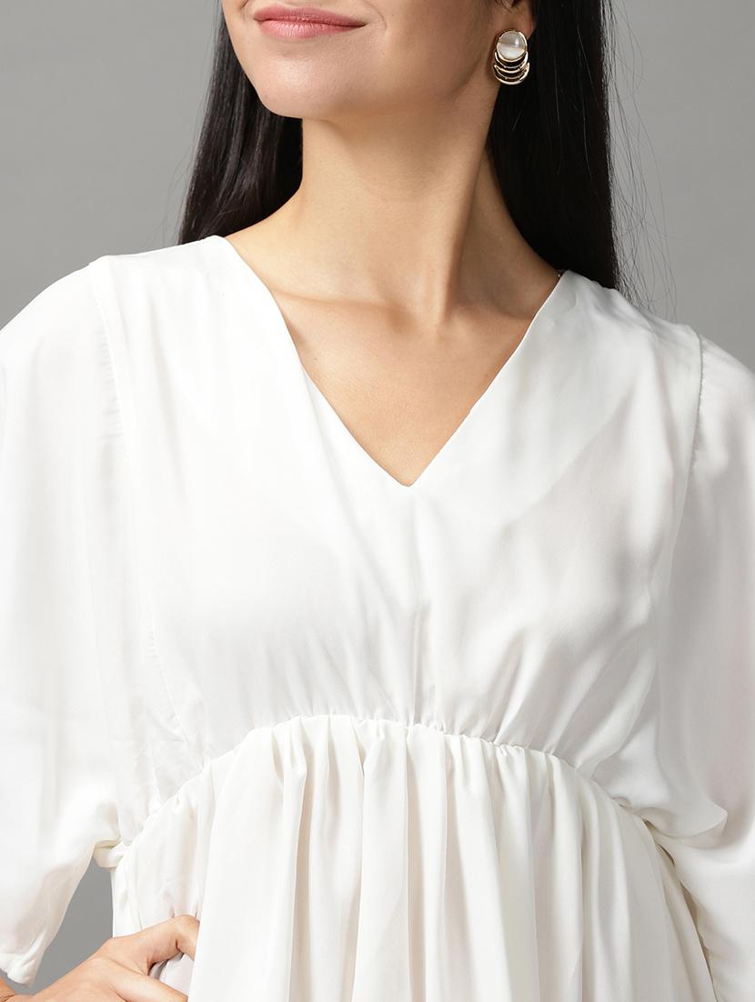 women's asymmetric solid dress - 18659048 - Standard Image - 4