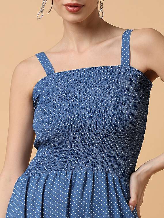 women's tiered dress micro print dress - 18659055 - Standard Image - 6