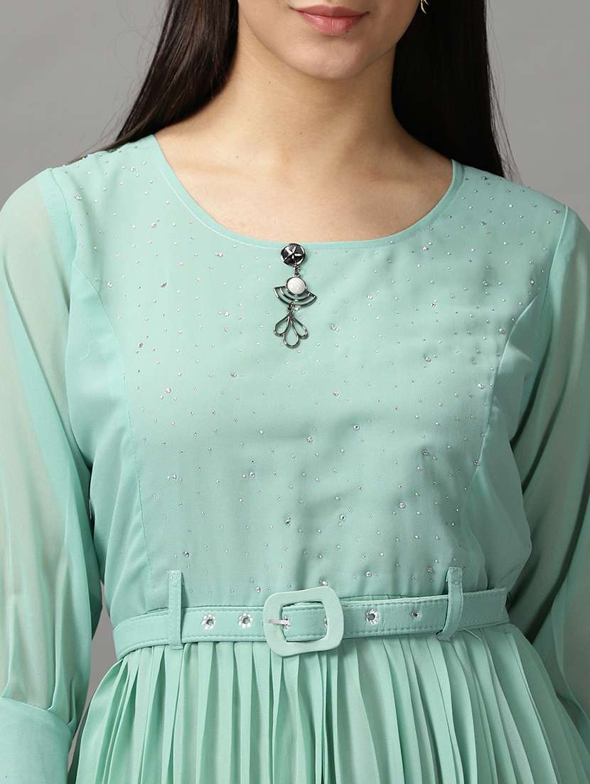 women's fit & flare solid dress - 18659066 -  Standard Image - 4