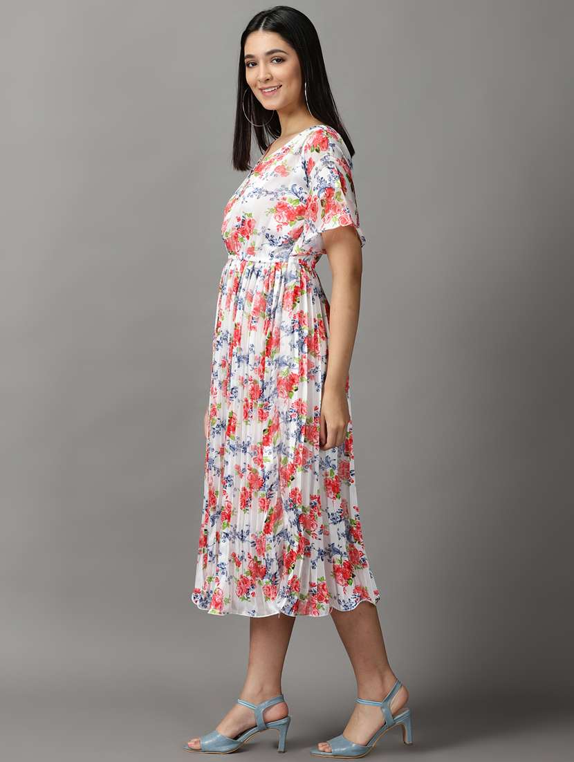 women's fit & flare floral dress - 18659076 -  Standard Image - 1