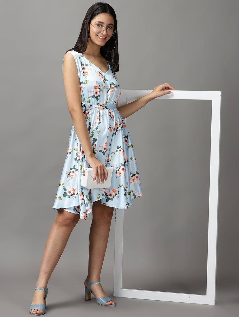 women's fit & flare floral dress - 18659081 - Standard Image - 4