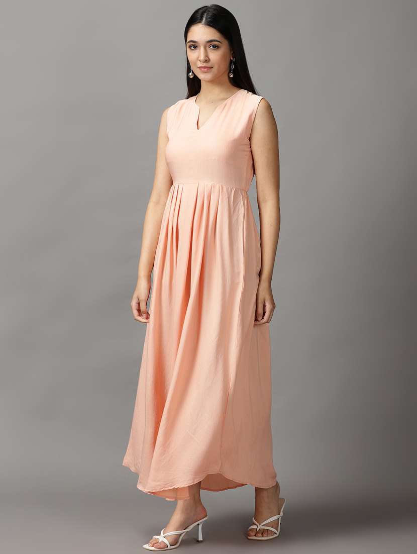 women's fit & flare solid dress - 18659106 -  Standard Image - 1