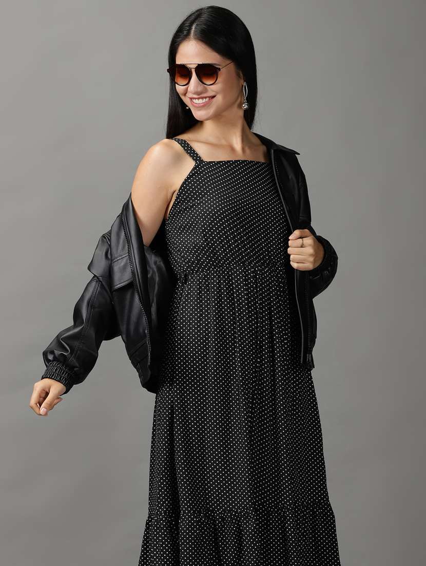 women's tiered dress micro print dress - 18659131 -  Standard Image - 4