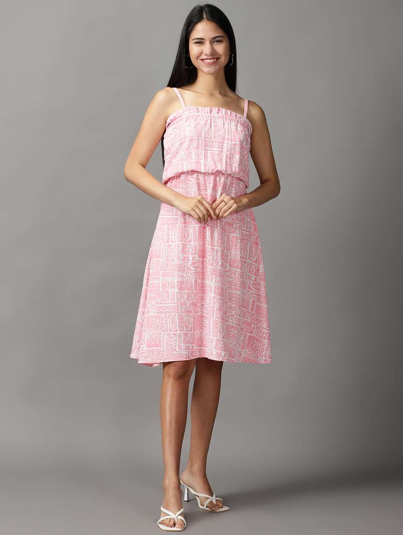 women's fit & flare printed dress