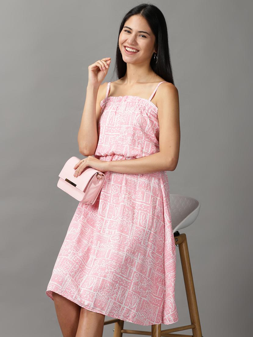 women's fit & flare printed dress - 18659132 -  Standard Image - 1