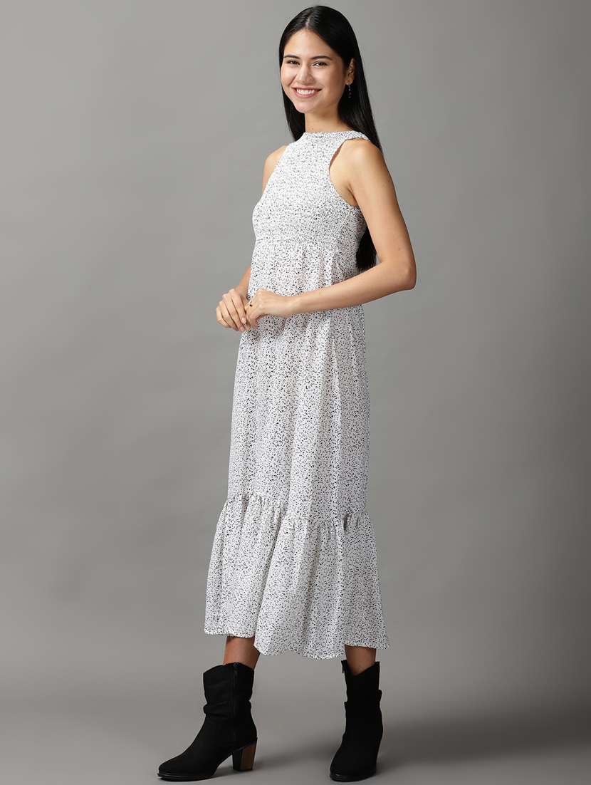 women's tiered dress printed dress - 18659134 - Standard Image - 1