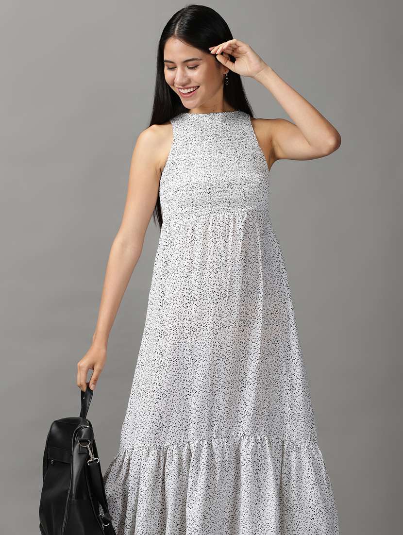 women's tiered dress printed dress - 18659134 - Standard Image - 4