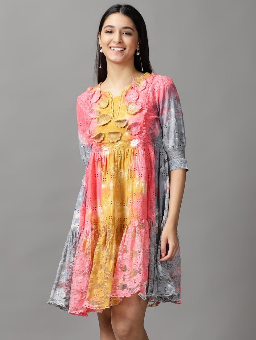 women's tiered dress floral dress - 18659139 -  Standard Image - 1
