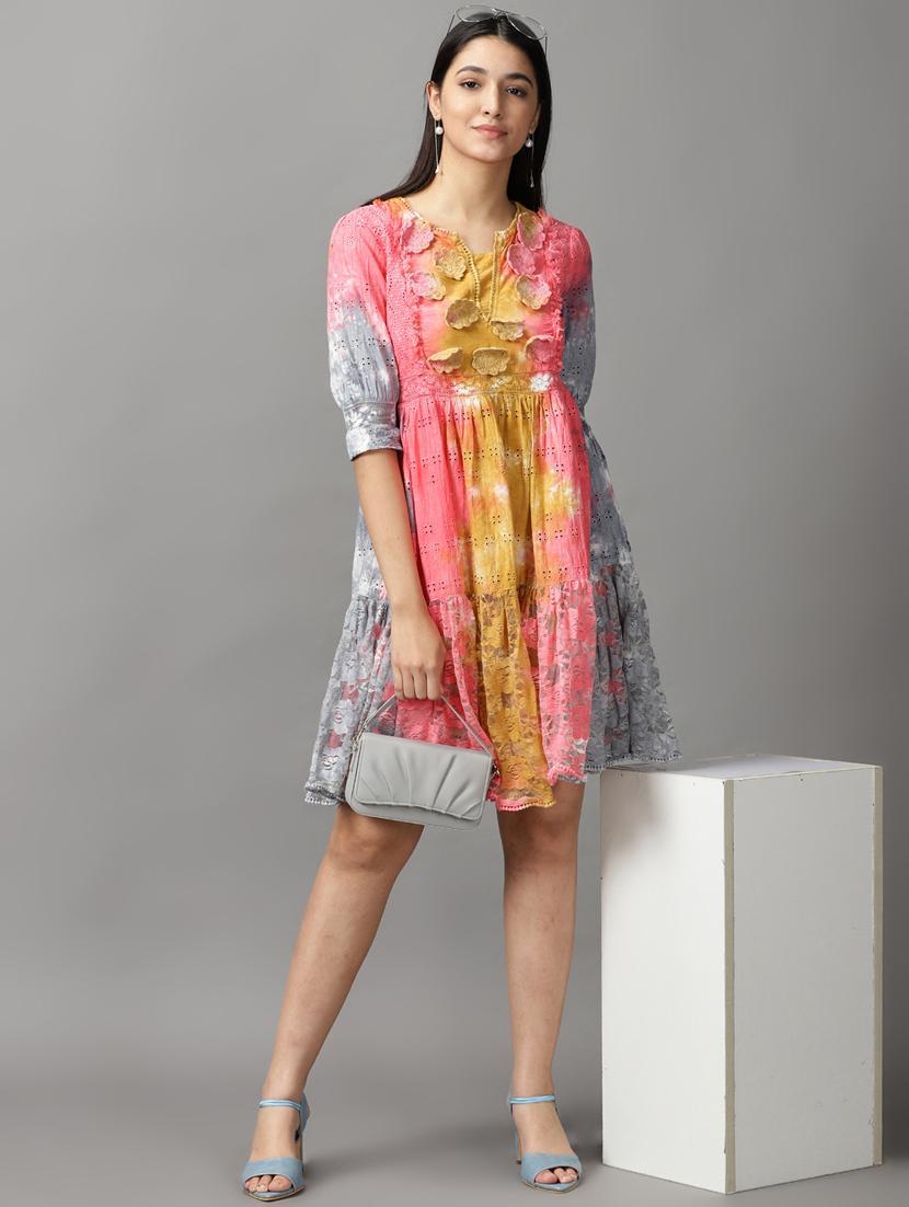 women's tiered dress floral dress - 18659139 - Standard Image - 4