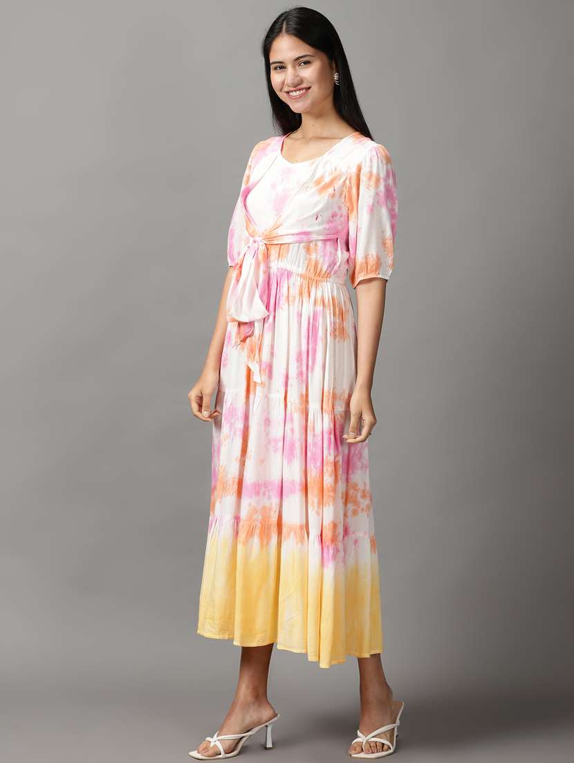 women's tiered dress printed dress - 18659155 -  Standard Image - 1