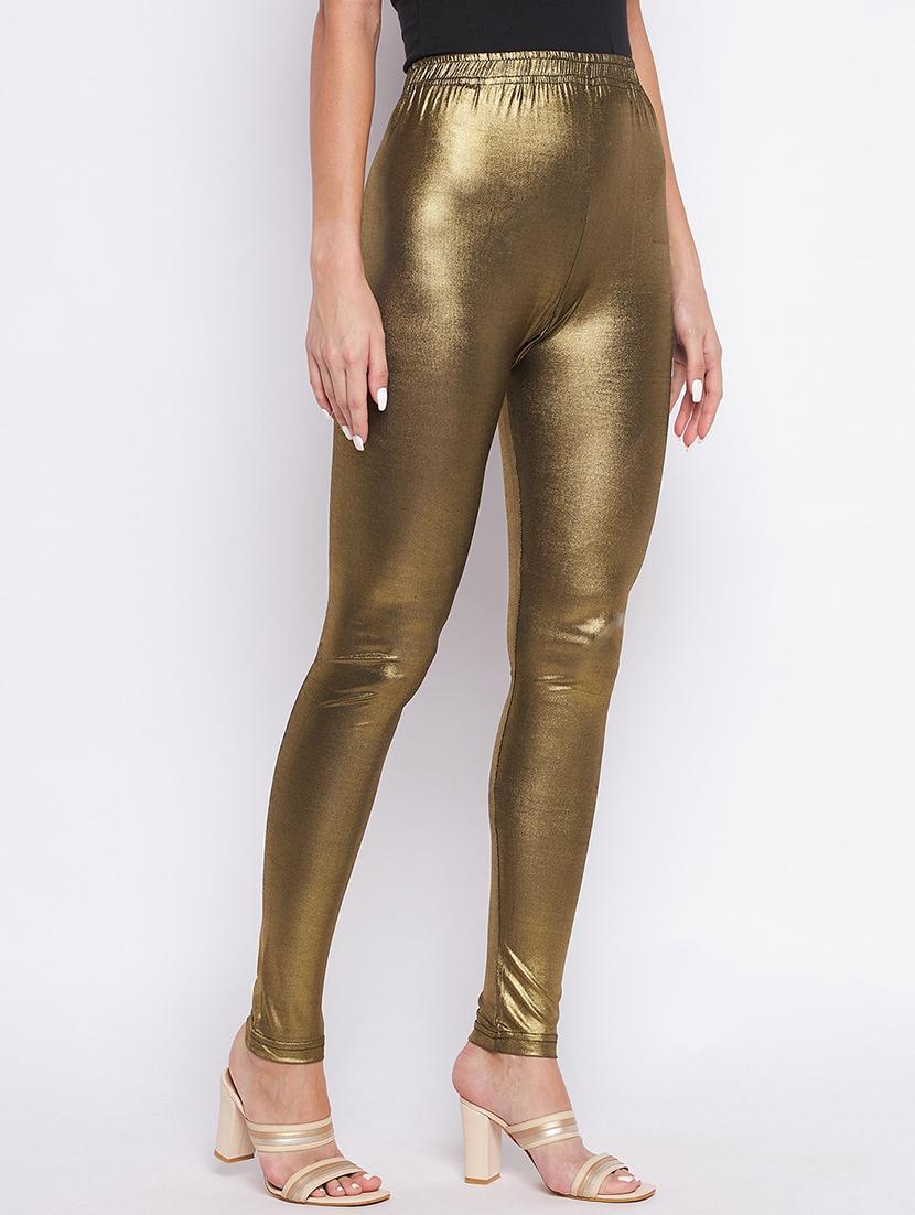 golden solid ankle length legging - 18677890 - Standard Image - 1