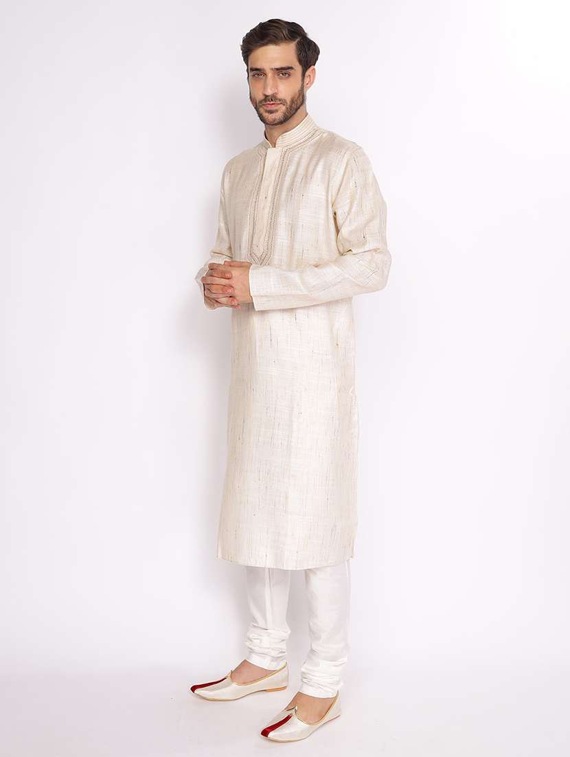 mandarin neck embroidered long kurta - 18677919 -  Standard Image - 1