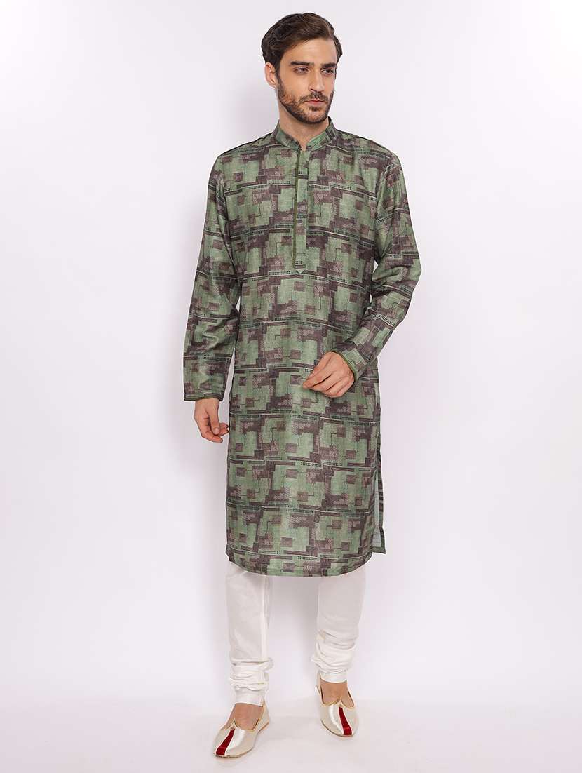 mandarin neck printed long kurta