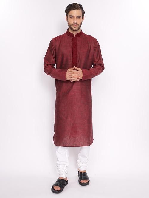 men solid mandarin neck long kurta - 18677941 -  Standard Image - 0