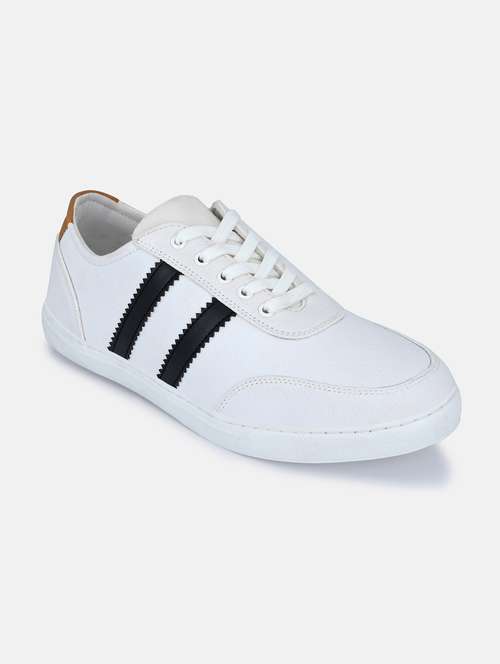 mens white lace up sneaker - 18680451 - Standard Image - 0