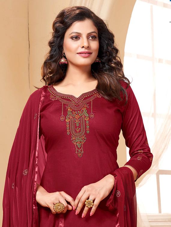embroidered unstitched suit set  - 18680491 -  Standard Image - 1