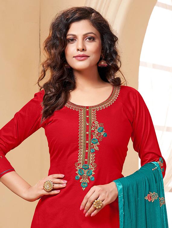 embroidered unstitched suit set  - 18680493 -  Standard Image - 1