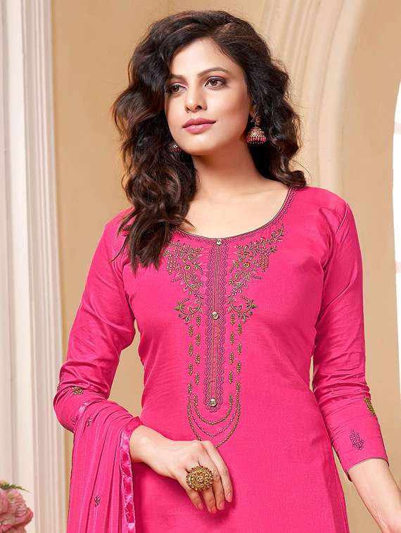 embroidered unstitched suit set - 18680494 - Standard Image - 1